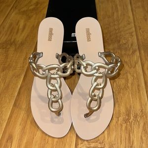Melissa Cream and Rose Gold Sandals